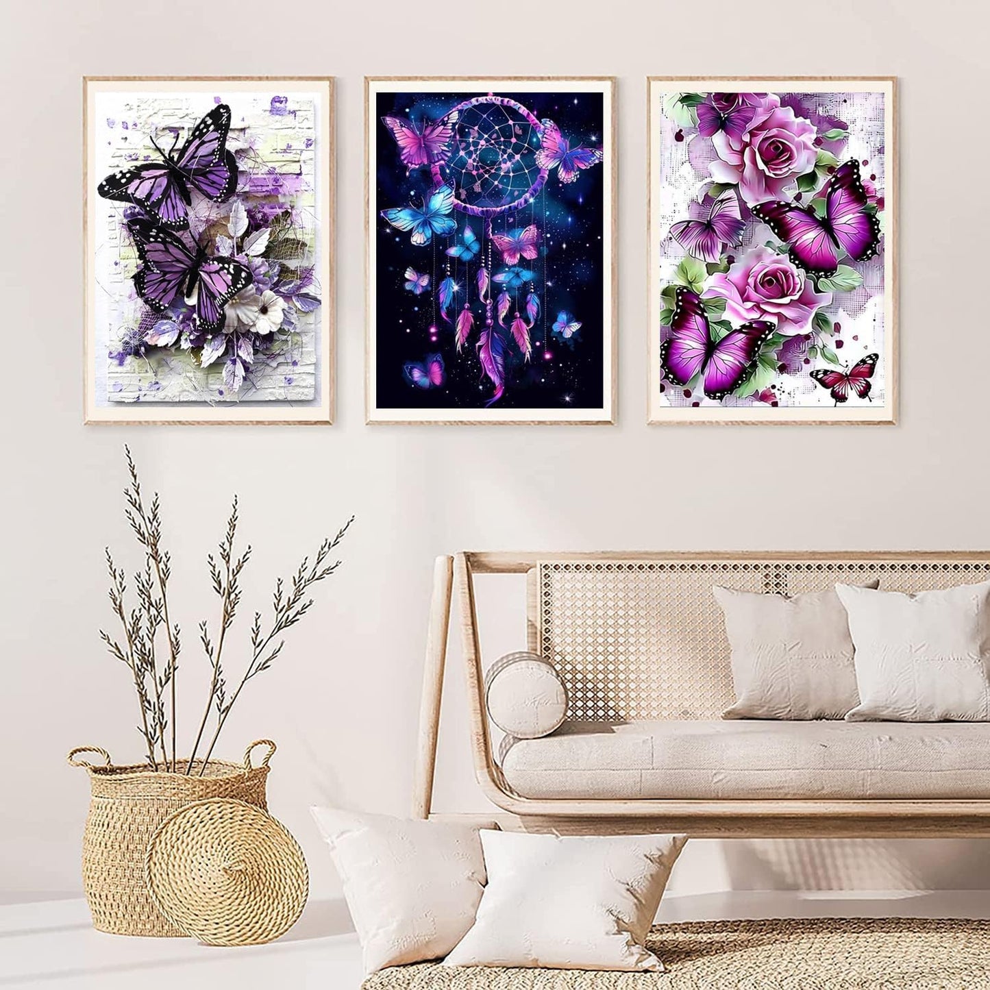 DOTZSO 5D Diamond Painting Kits for Adults, Diamond Arts Kits Diamond Art Sets,Gem Painting by Number Kits for Adults Beginners Home Wall Decor 11.8x15.7 Inches 6 Pack Butterfly